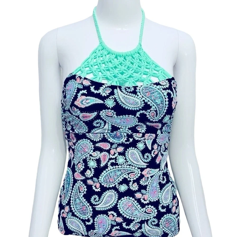 NWT Arizona Mint Braided Tankini Bikini‎ Top S